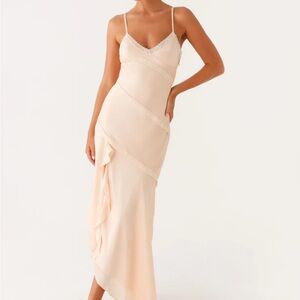 Peppermayo Cream Lace Trim Slip Dress